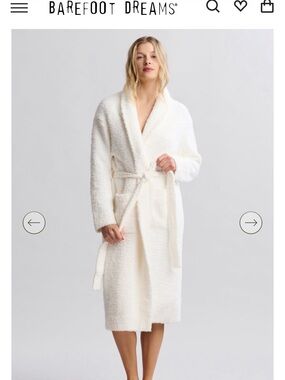 Barefoot Dreams Women's Plush Shawl Collar Robe - Ivory